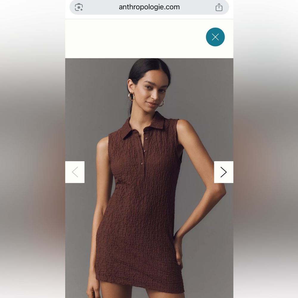 Sleeveless Brown Textured Dress